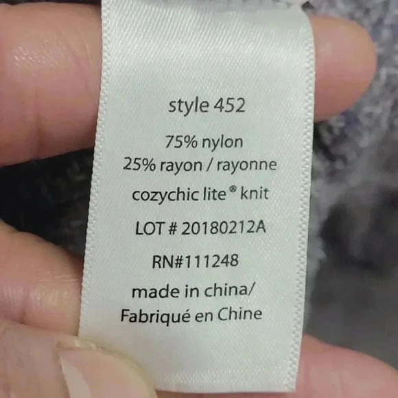 Barefoot Dreams CozyChic Lite Cardigan Sweater Gray Medium Open front  9PT - Picture 5 of 7